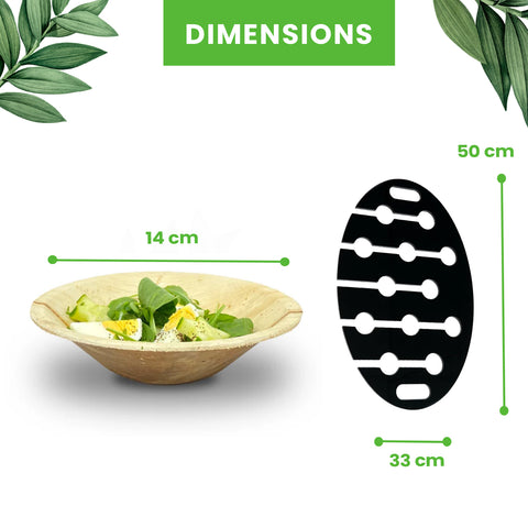 440-Piece Wedding Catering Premium Bundle | Palm Leaf Plates, Bowls, Platters, Wooden Cutlery, & Champagne Tray Set | (100 persons)