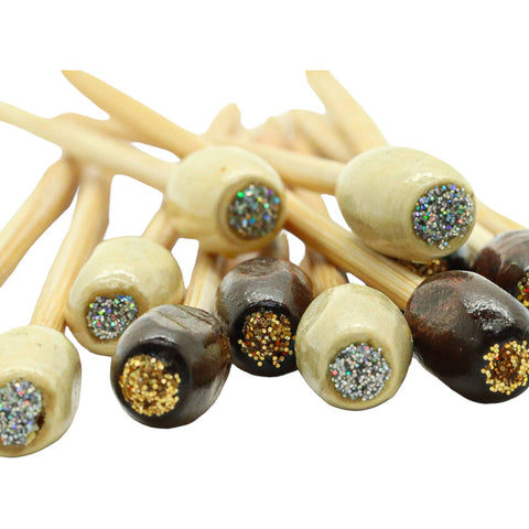 Cocktail Bamboo Bead Skewers | Decorative Drink Picks | Professional Bar Accessories