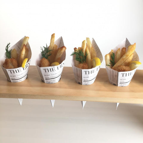 Long Wooden 6-Hole Cone Stand | Premium Food Display | Professional Serving Stand
