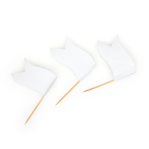 Plain White Flag Skewers 8cm | Blank Food Markers | Professional Label Picks