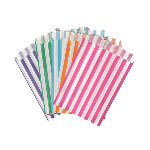 Candy Stripe Paper Bags 18x13cm | 1000 Pack Food-Grade Bags | Professional Service Bags