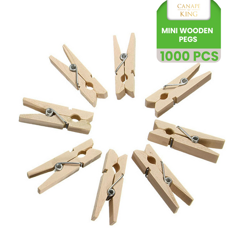 Mini Wooden Pegs 2.5cm | Tiny Decorative Clips | Craft & Event Pegs