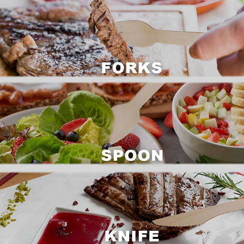 Birchwood Disposable Cutlery Set | 100-Piece Eco-Friendly Wooden Utensils | Premium Quality