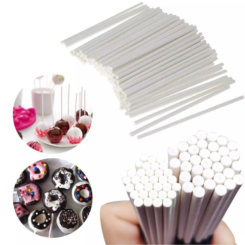 White Paper Lolly Sticks 9cm | Eco-Friendly Craft Sticks | Sustainable Food Grade