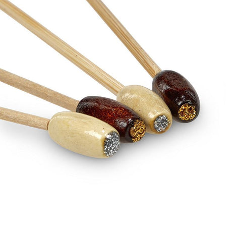 Cocktail Bamboo Bead Skewers | Decorative Drink Picks | Professional Bar Accessories