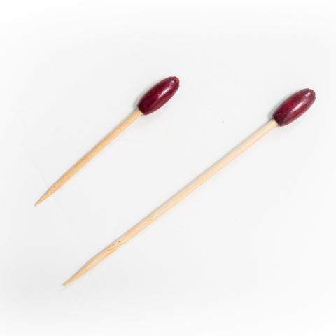 Bamboo Magenta Sparkle Bead Skewers - 100 pieces