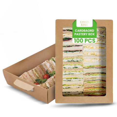 Large Platter Box with Window 38.5x26x8.5cm | Professional Catering Box | Display Food Container