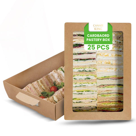 Large Platter Box with Window 38.5x26x8.5cm | Professional Catering Box | Display Food Container