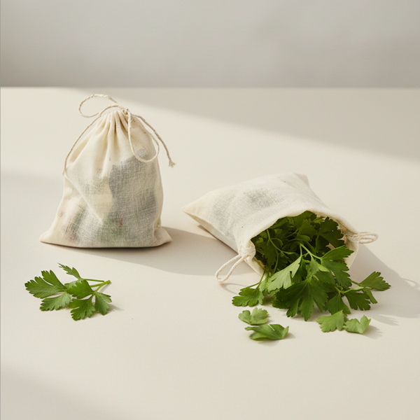 White Cotton Garni Bags 3 sizes | Professional Bouquet Garni Bags | 100% Natural Cotton - Canape King
