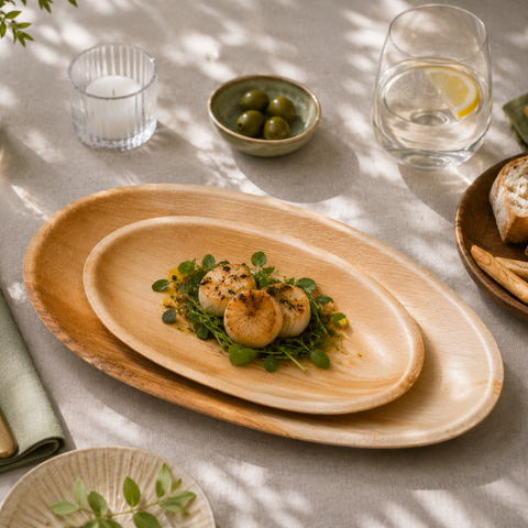 Oval Palm Leaf Plates | Eco-Friendly Disposable Plates | 2 Elegant Sizes