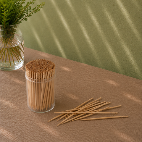 Wooden Cocktail Sticks 6.5cm | Professional Turned & Pointed Picks | Food-Grade Toothpicks
