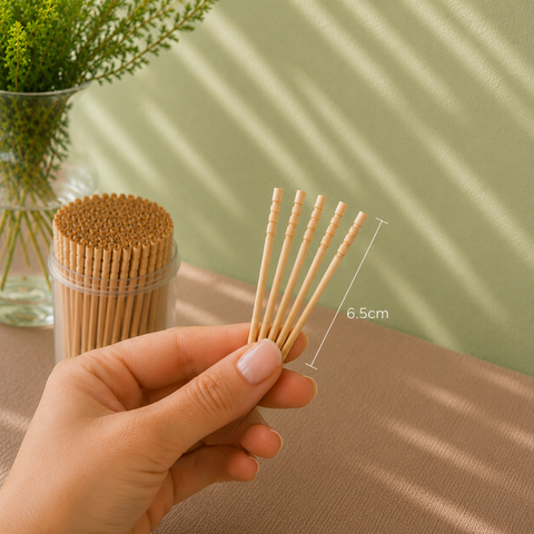 Wooden Cocktail Sticks 6.5cm | Professional Turned & Pointed Picks | Food-Grade Toothpicks