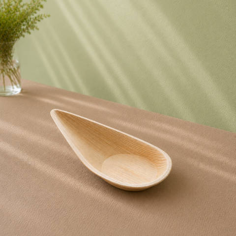 Palm Leaf Teardrop Spoons | Eco-Friendly Tasting Spoons | Elegant Appetizer Serveware