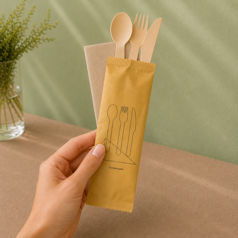 Birchwood Cutlery Sets | Eco-Friendly Wooden Cutlery | Knife, Fork & Spoon Sets