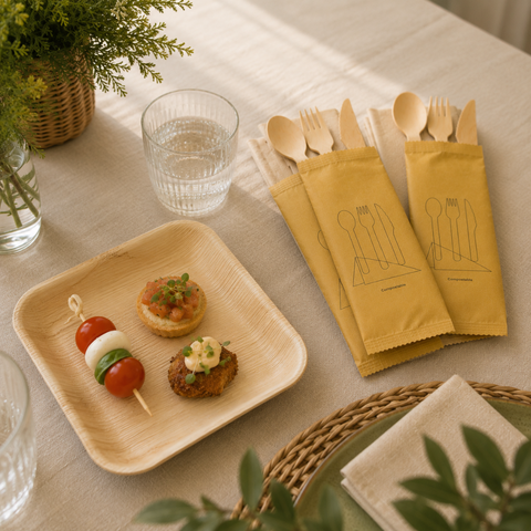 Birchwood Cutlery Sets | Eco-Friendly Wooden Cutlery | Knife, Fork & Spoon Sets