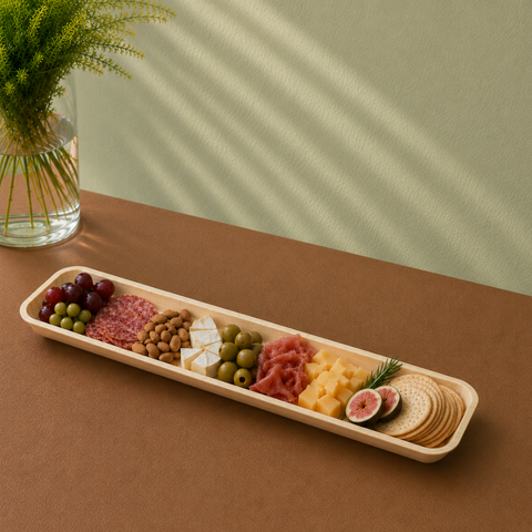 Long 33cm Rectangle Palm Leaf Serving Trays | Eco-Friendly Platters | Premium Party Serveware