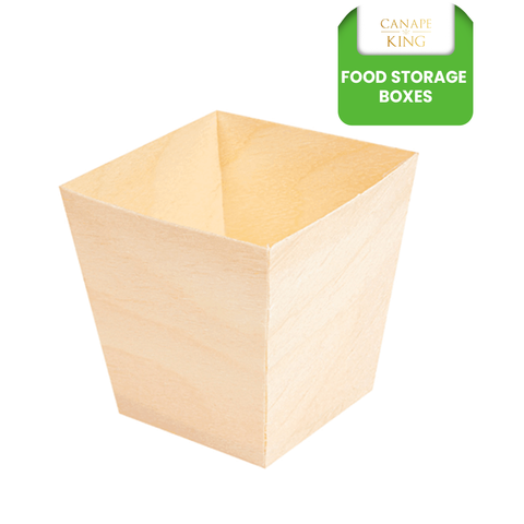 5.5cm Square Pine Wood | Eco-Friendly Food Container | Natural Mini Serving Cup