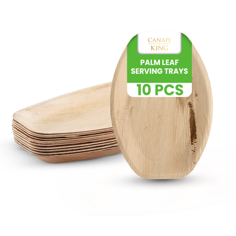 Large Oval Palm Leaf Platters | Eco-Friendly Serving Platters | 2 Sizes