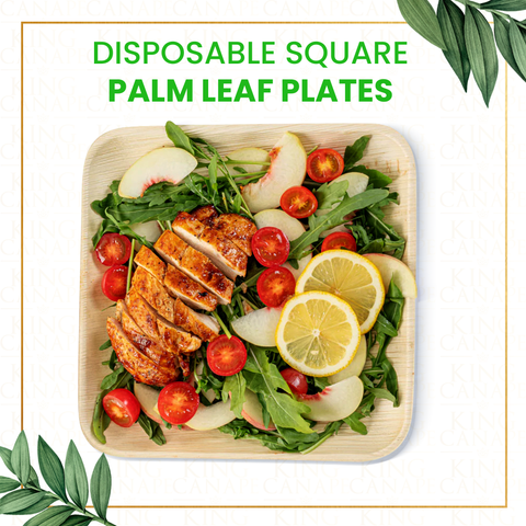 Square Palm Leaf Plates | Premium Eco-Friendly Disposable Plates | 5 Sizes