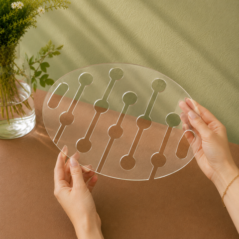 12-Hole Black/Clear Perspex Champagne Flute Tray | Professional Serving Holder | Luxury Drink Display