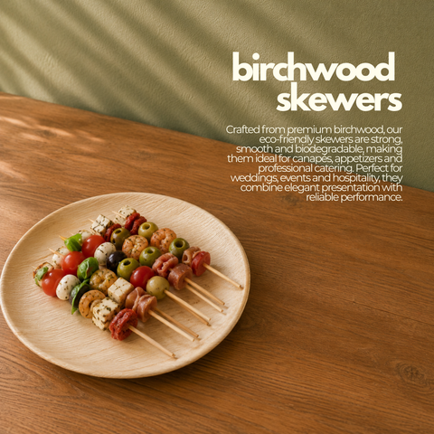 Birchwood Skewers | Premium Food Picks | Eco-Friendly Professional Skewers