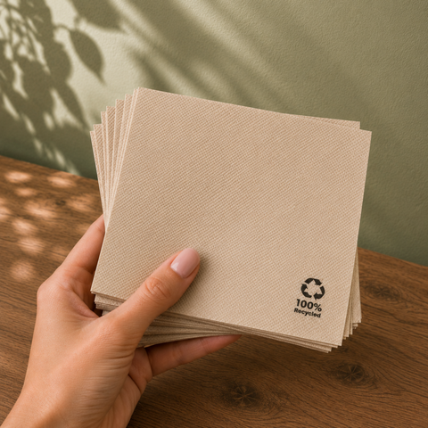 Eco-Friendly Cocktail Napkins | 2-Ply Sustainable Napkins | Biodegradable Bar Service