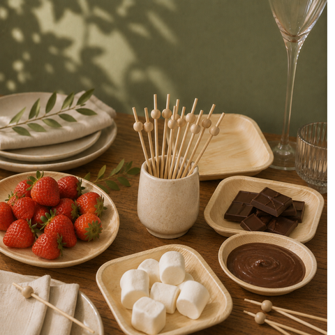 Bamboo Ball Skewers 15cm | Decorative Food Picks | Professional Party Skewers
