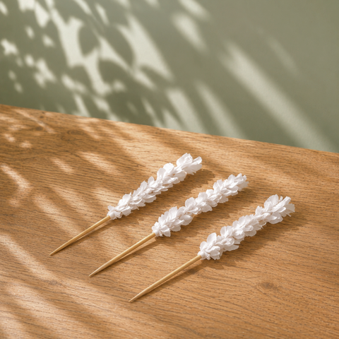 White Frilled Buffet Skewers 10cm | Decorative Party Picks | Professional Food Skewers - Canape King