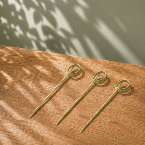Bamboo Top Spring Skewers | Decorative Spiral Food Picks | Professional Party Skewers - Canape King