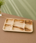 Rectangular Palm Leaf Thali Plates | Eco-Friendly Indian-Style Compartment Plates | Premium Dining - Canape King