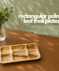Rectangular Palm Leaf Thali Plates | Eco-Friendly Indian-Style Compartment Plates | Premium Dining - Canape King