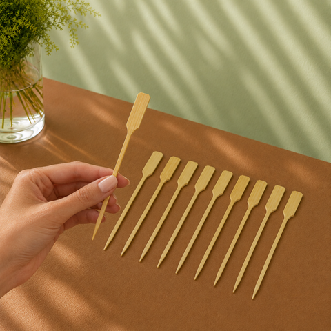 White Yakushi Bamboo Skewers 9-18cm | Japanese Style Food Picks | Professional Asian Skewers - Canape King