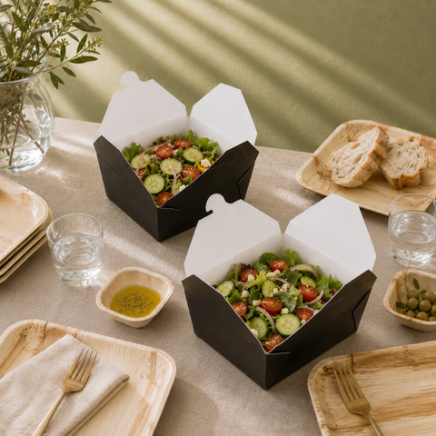 Black Rectangle Containers | Leak-Proof Food Boxes | Professional Take-Away Containers - Canape King