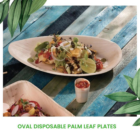 Oval Palm Leaf Plates | Eco-Friendly Disposable Plates | 2 Elegant Sizes