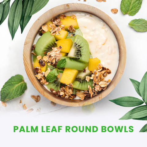 Premium Round Palm Leaf Bowls | Eco-Friendly Disposable Bowls | 8 Sizes