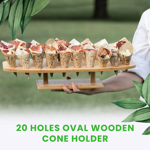 10-Hole Round & 20-Hole Oval Wooden Cone Holder Stand