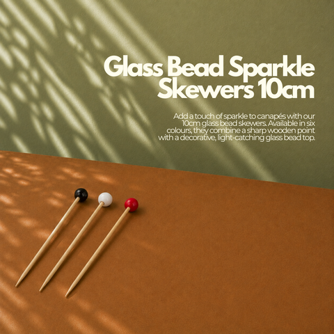 Glass Bead Sparkle Skewers 10cm | Luxury Crystal Food Picks | Premium Party Skewers