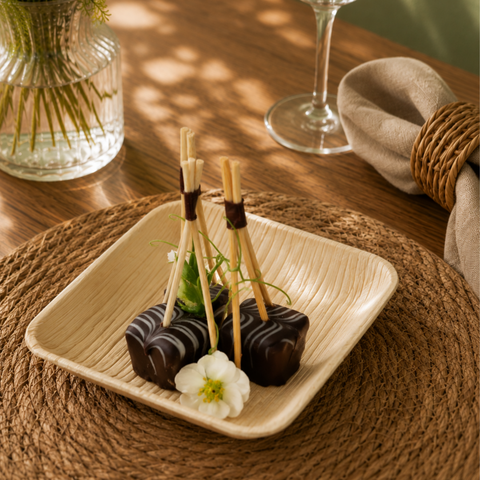 Tripod Copper Bamboo Skewers 10cm | Luxury Food Picks | Professional Catering Skewers