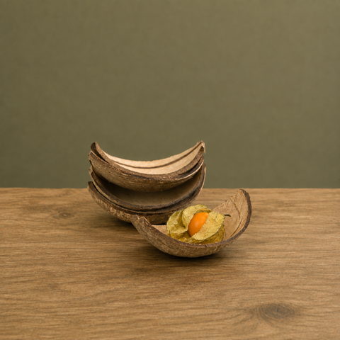 Natural Coconut Boats | Real Coconut Shell Serving Boats | Sustainable Serveware