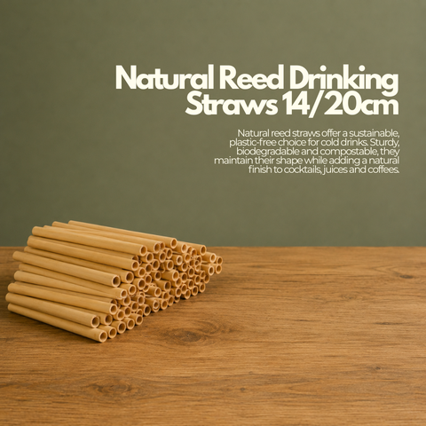 Natural Reed Drinking Straws 14/20cm | Eco-Friendly Cocktail Straws | Sustainable Straws