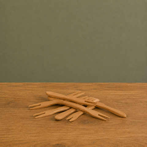 Bamboo Shaped Forks 9cm | Eco-Friendly Asian-Style Forks | Sustainable Serveware