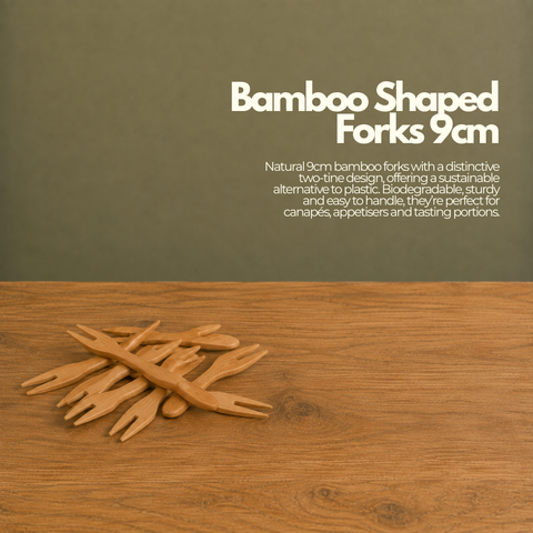 Bamboo Shaped Forks 9cm | Eco-Friendly Asian-Style Forks | Sustainable Serveware