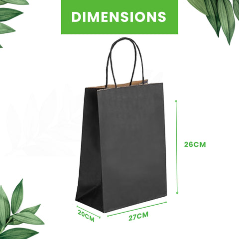 Kraft Brown Paper Bags with Twisted Handles | Eco-Friendly Shopping Bags | 26x20x27cm