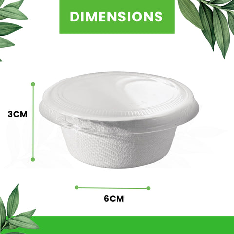 White Bagasse Pots with Lid