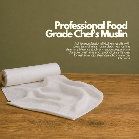 Professional Food Grade Chef's Muslin | White Kitchen Cloth | Commercial Grade Straining Fabric - Canape King