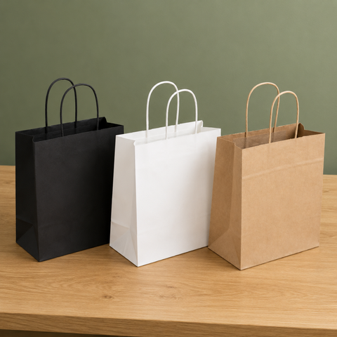 Kraft Paper Bags with Twisted Handles | Eco-Friendly Shopping Bags | 26x20x27cm