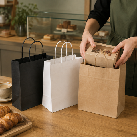 Kraft Paper Bags with Twisted Handles | Eco-Friendly Shopping Bags | 26x20x27cm