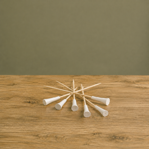 Golf Tee Wooden Skewers 12cm | Sports Theme Food Picks | Golf Party Skewers