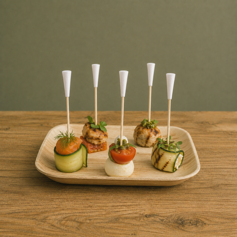 Golf Tee Wooden Skewers 12cm | Sports Theme Food Picks | Golf Party Skewers