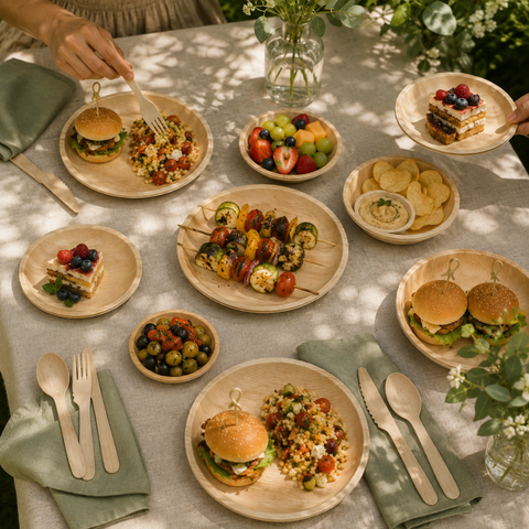 90-Piece Palm Leaf Party Set | Complete Eco Tableware Bundle | Large Event Pack